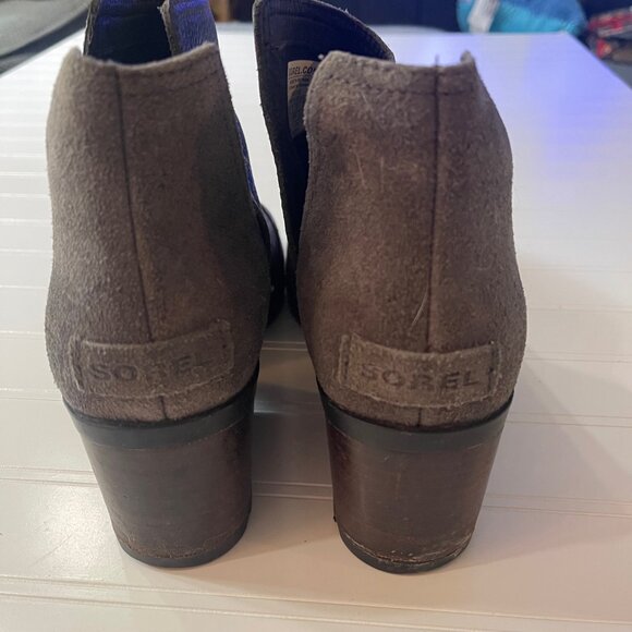 Sorel Women’s 10 Cate Cut Out Black Brown Leather Slip On Ankle Boots T15 - Picture 7 of 14